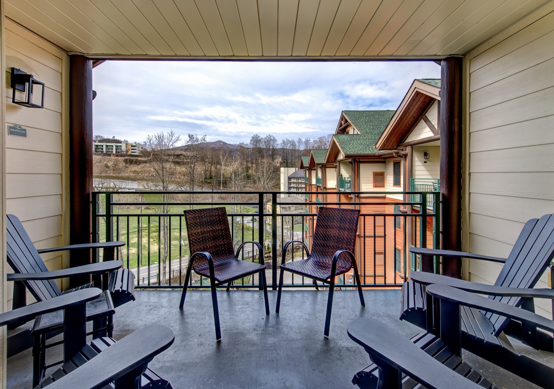 Relax on your private balcony with mountain views, perfect for morning coffee or evening conversations.