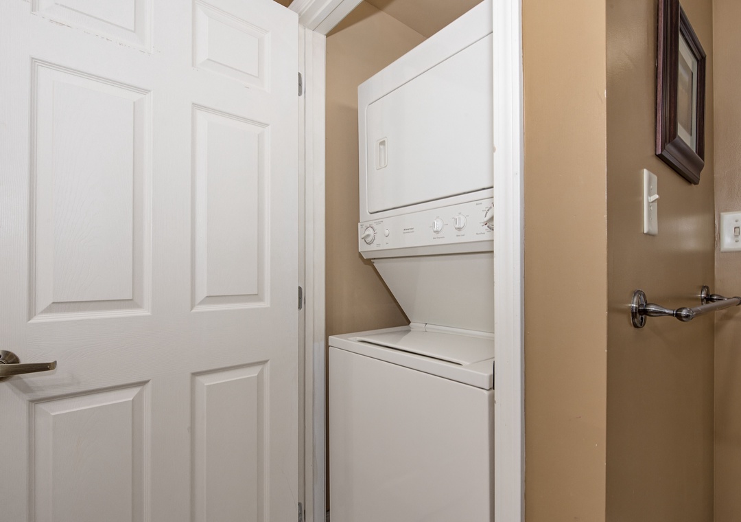 Your in-unit washer and dryer make packing light easy, letting you refresh your wardrobe anytime during your stay.