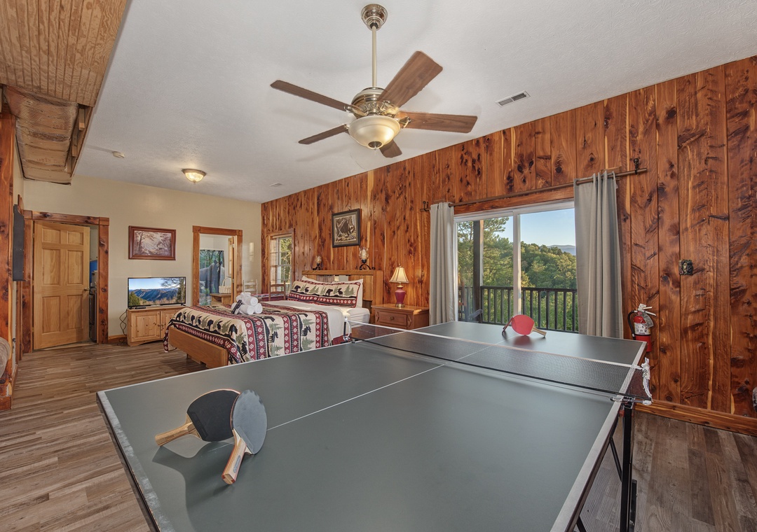 Spacious retreat with rustic charm and modern comfort, featuring warm cedar walls, natural light, and forest views—the perfect escape after mountain adventures.