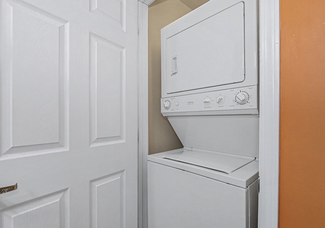 Your own in-unit washer and dryer make extended stays effortless—fresh clothes whenever you need them.