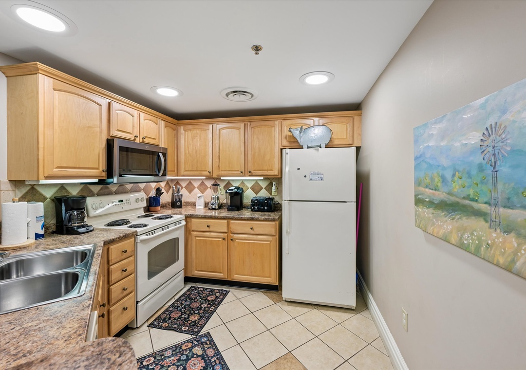 Your fully-equipped kitchen awaits with everything you need to create delicious meals during your stay.