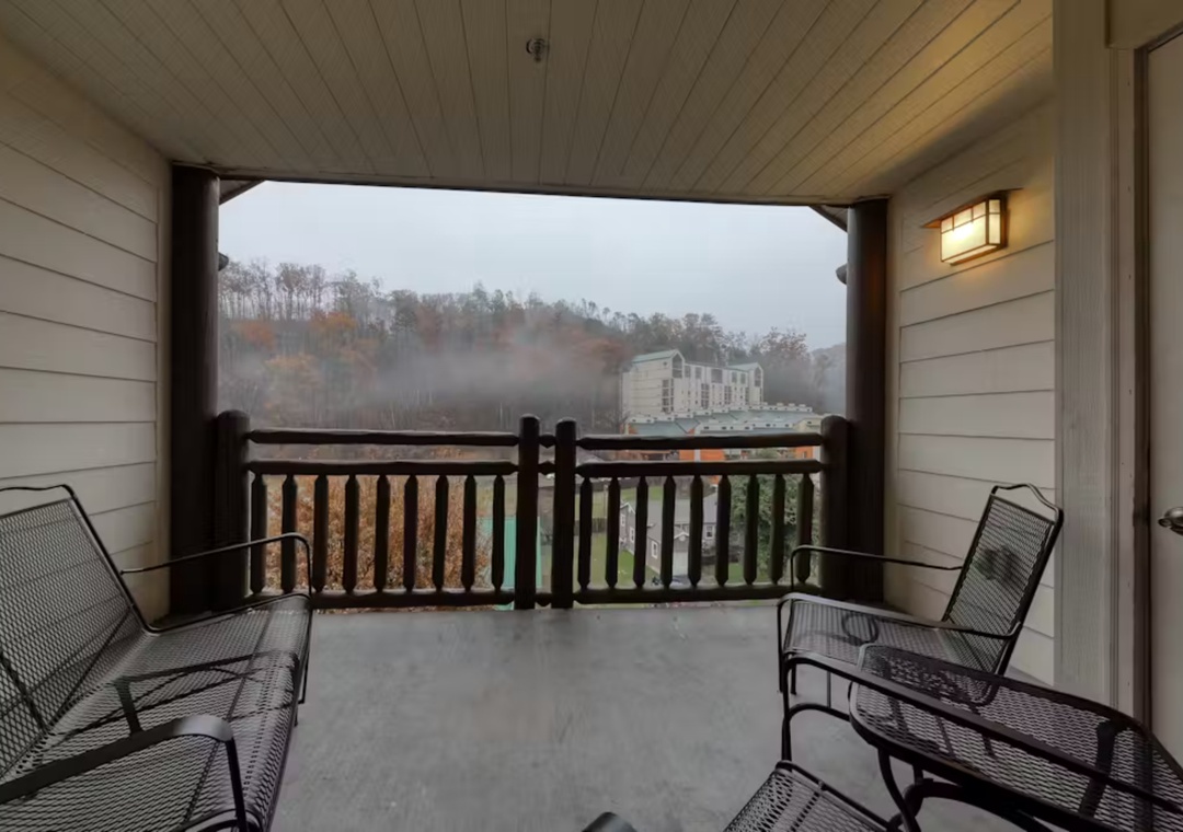 Settle into your private balcony chairs and breathe in the crisp mountain air while watching mist dance across the autumn hillsides.