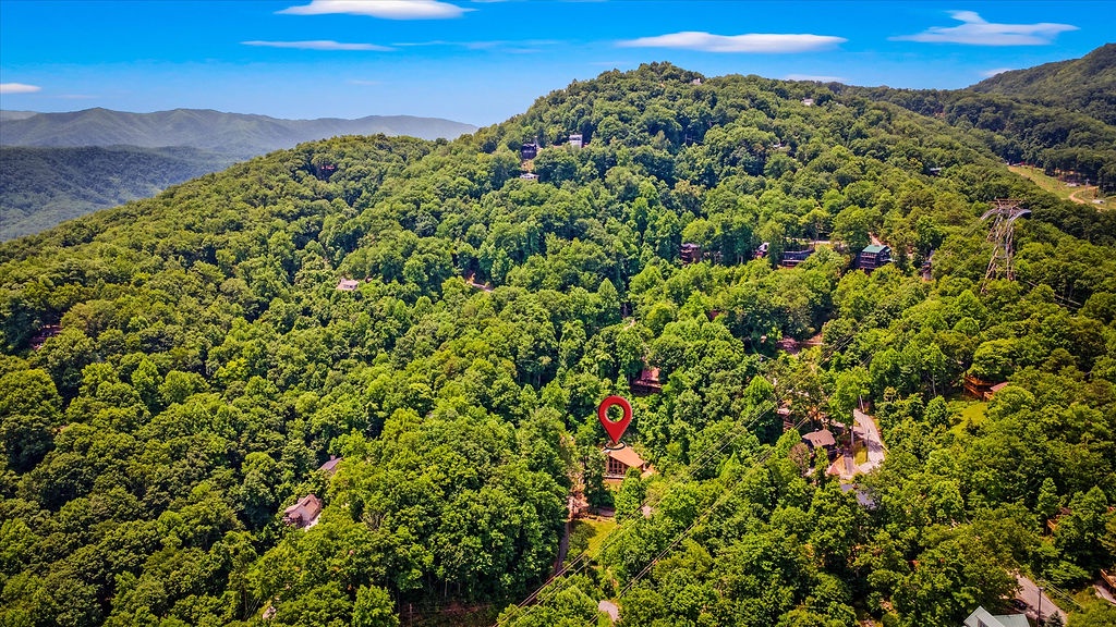 Nestled among lush forested mountains, the property sits surrounded by natural beauty and peaceful seclusion, offering a tranquil mountain retreat far from the bustle of everyday life.