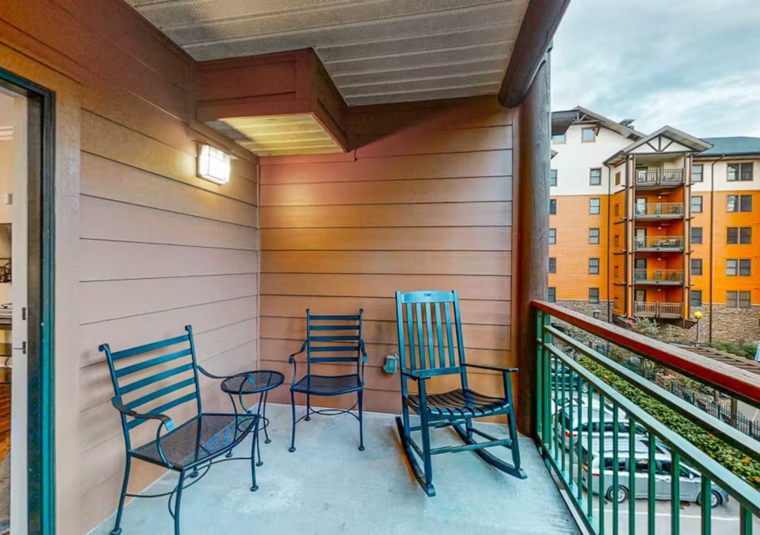 Unwind on your private balcony with comfortable seating and peaceful views of the surrounding area.