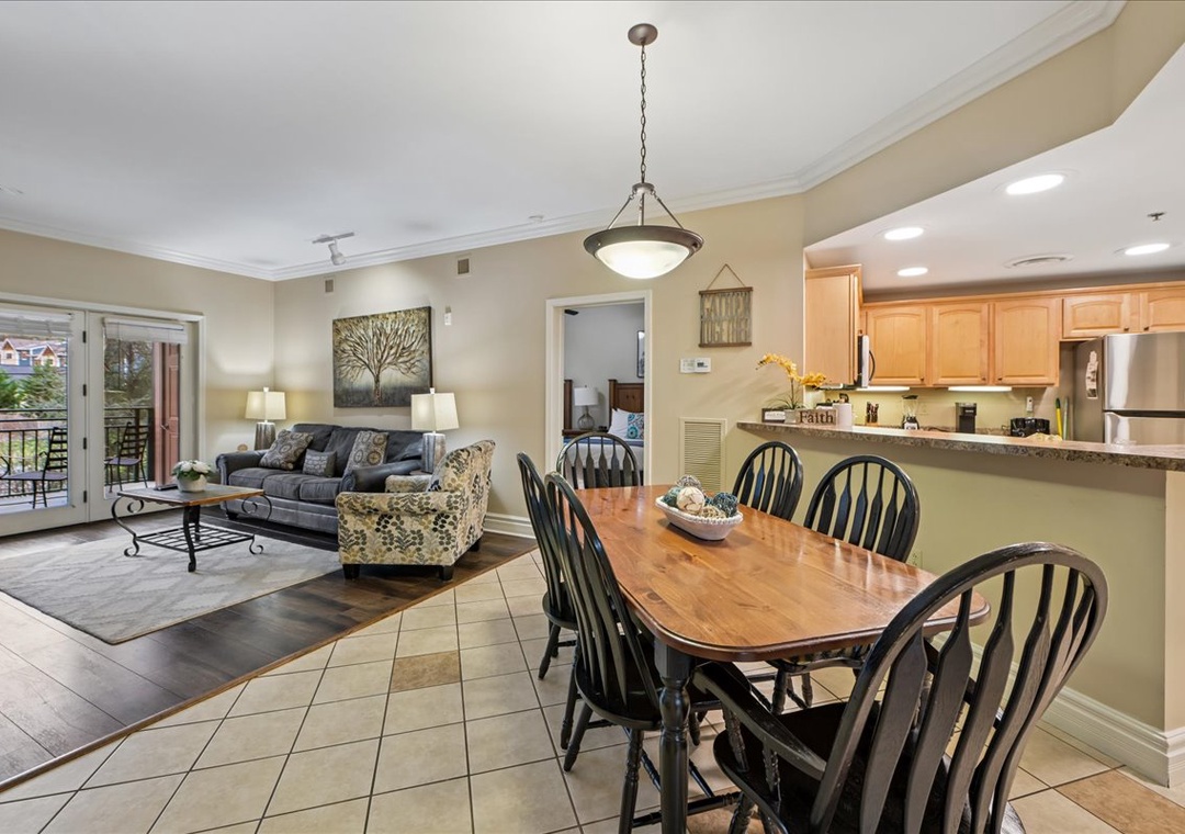Relax in this open-concept space where your kitchen, dining, and living areas flow seamlessly together for memorable family gatherings.