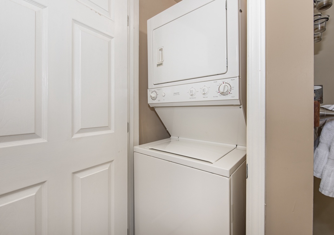 Your private in-suite laundry lets you pack light and stay fresh throughout your entire stay.