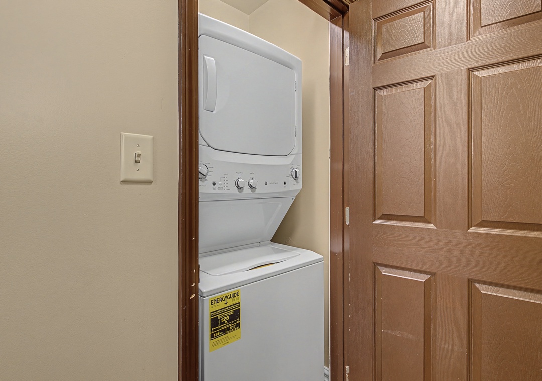 Your in-unit washer and dryer make packing light effortless, tucked away in your private laundry closet.