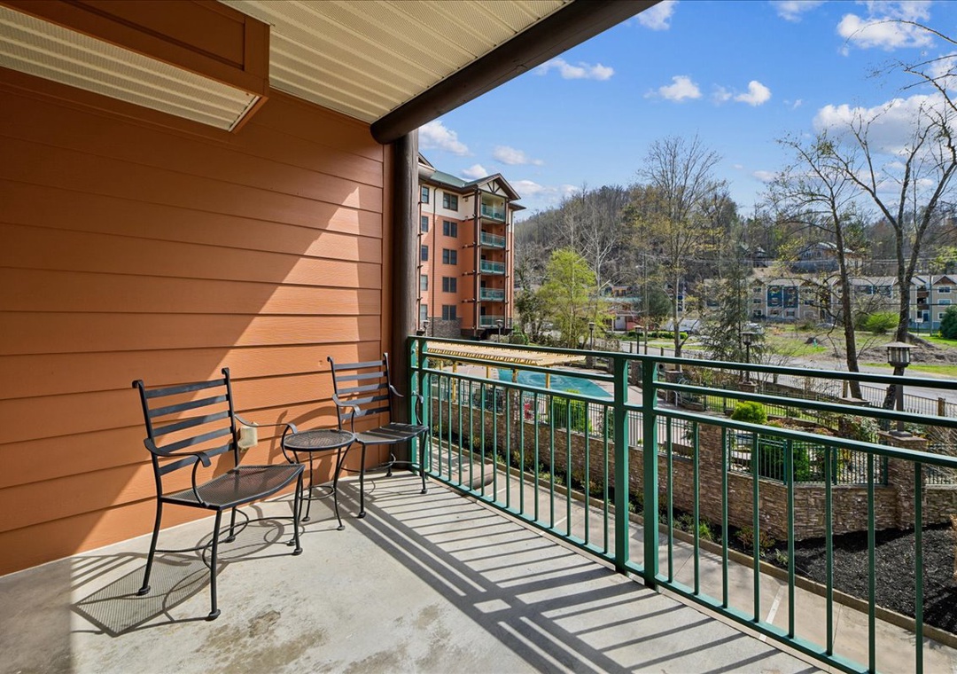 Step out onto your private balcony and breathe in the fresh mountain air while sipping your morning coffee.