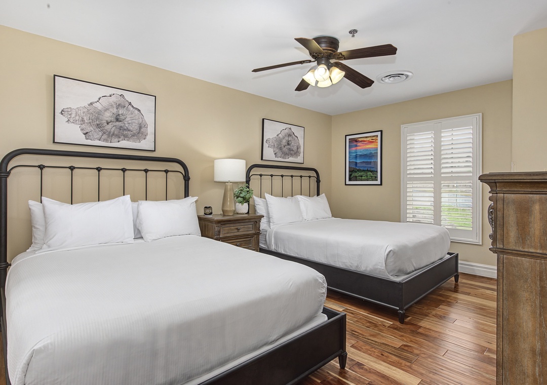 Rest peacefully in your comfortable twin beds with crisp linens and warm wood floors beneath your feet.