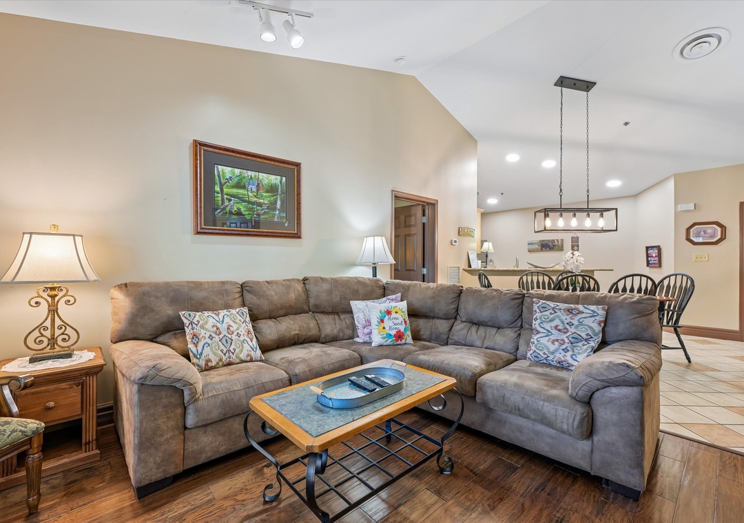 Sink into plush sectional seating where you can unwind after your adventures, with thoughtful touches creating your perfect home away from home.