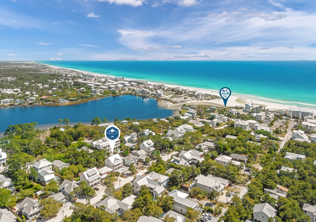 Sunny Side Up is a beautiful home located between Eastern Lake and Seagrove Beach along Scenic Highway 30A.