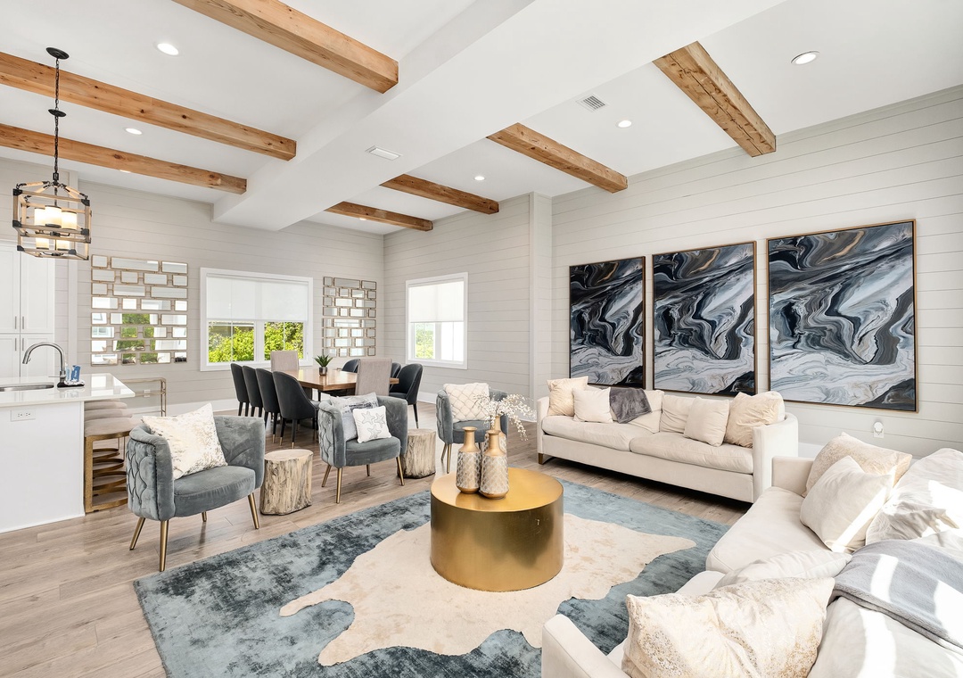 A beautifully curated living space where everyone can unwind and reconnect after the day’s adventures.