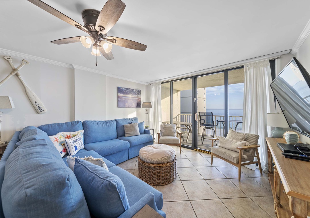 Living room with balcony access