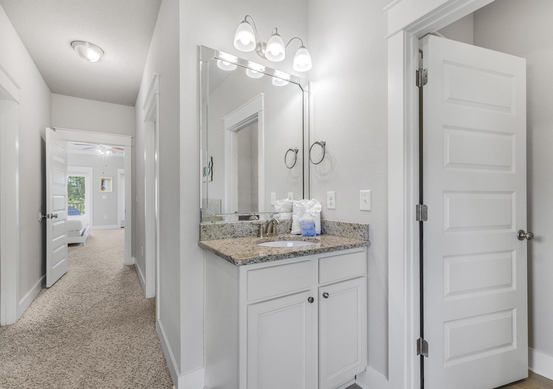 Dual vanities in the primary ensuite bathroom