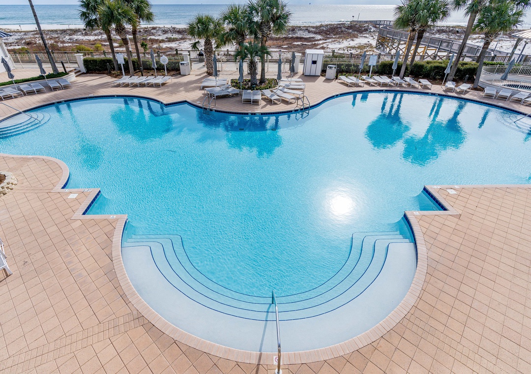 Beachfront community outdoor pool