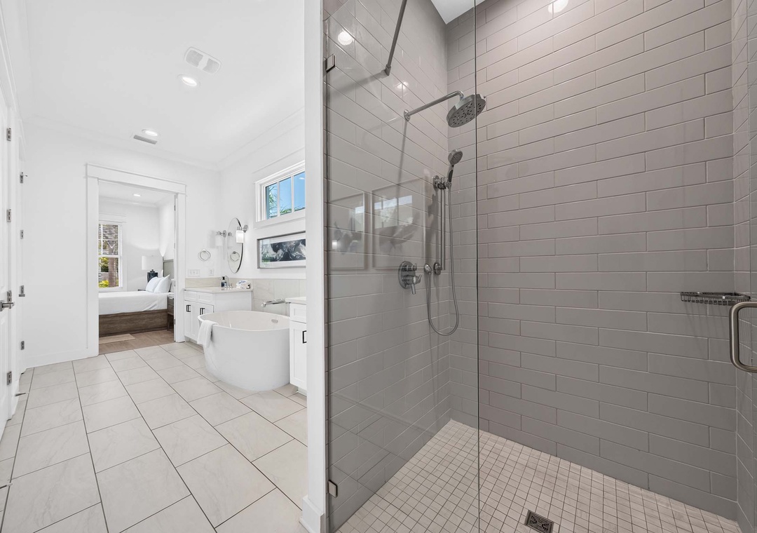 Primary ensuite bathroom with walk-in shower