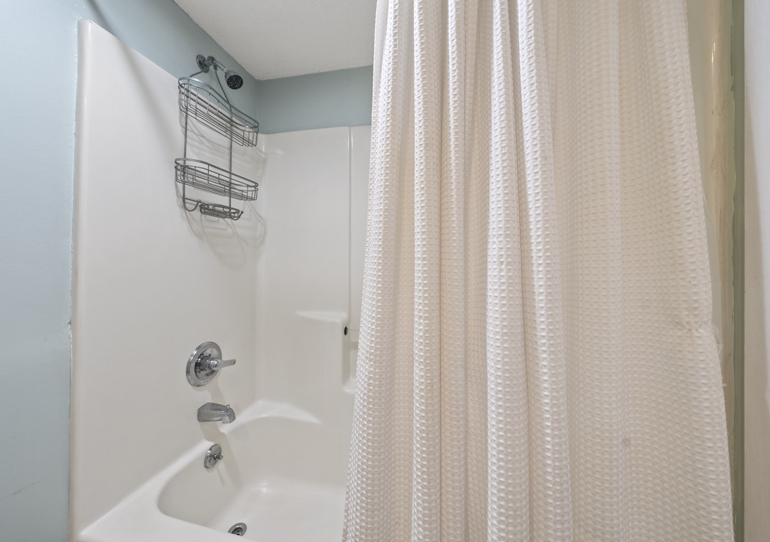 Shower/tub combo in the guest bathroom