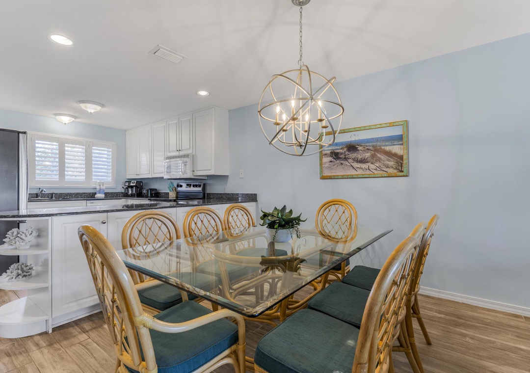 Dining area and kitchen