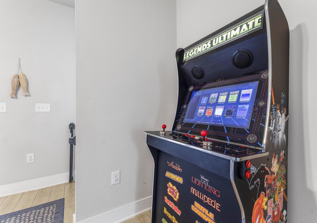 Arcade game on the first floor landing