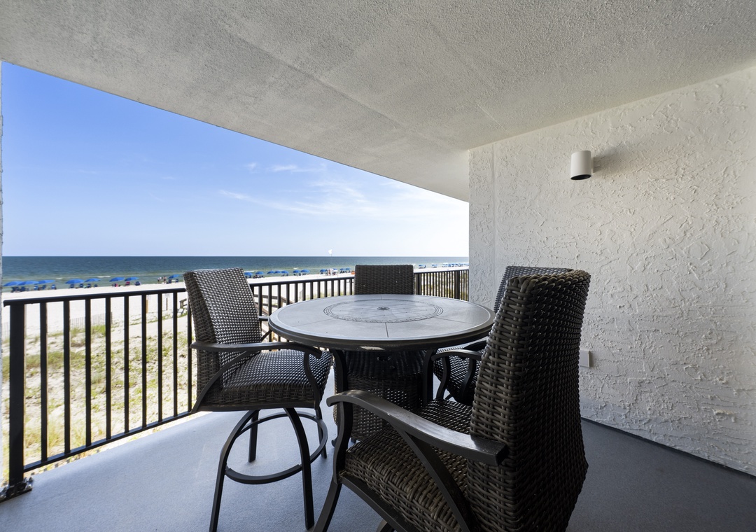 Dine al fresco on the private balcony