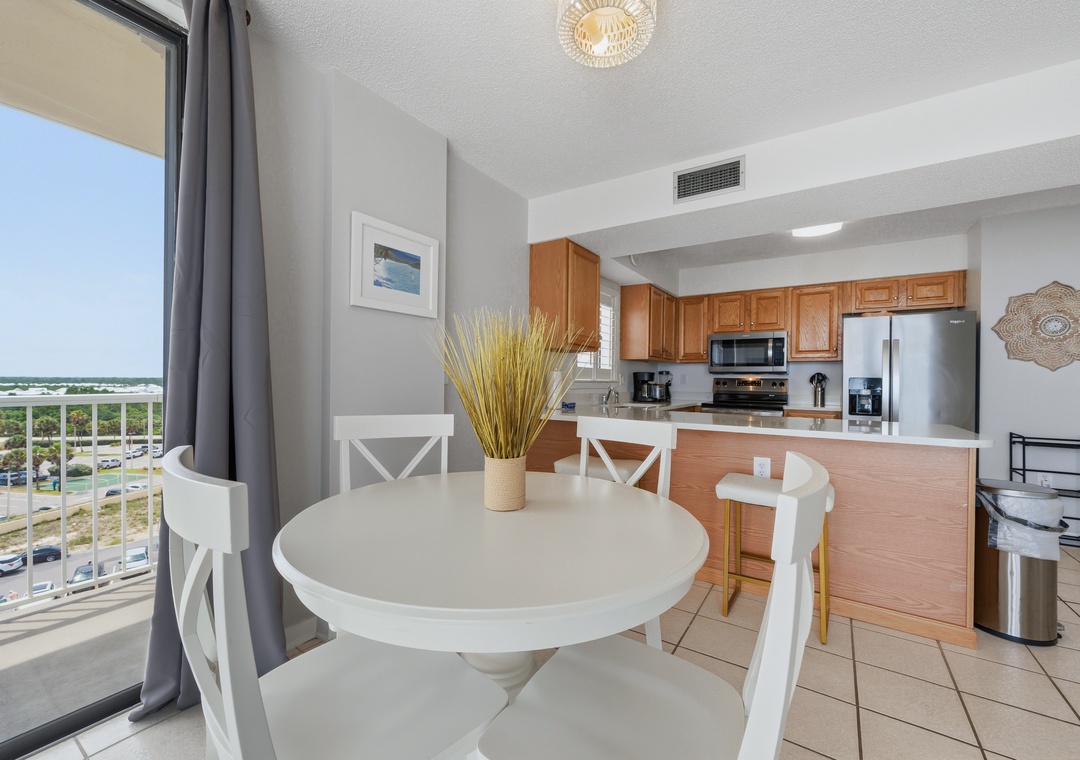 Dining and kitchen space