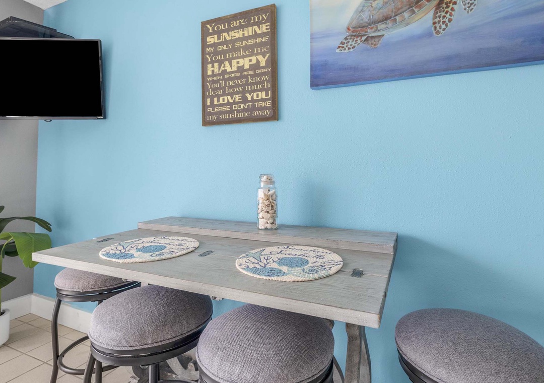 Dining table seating for four