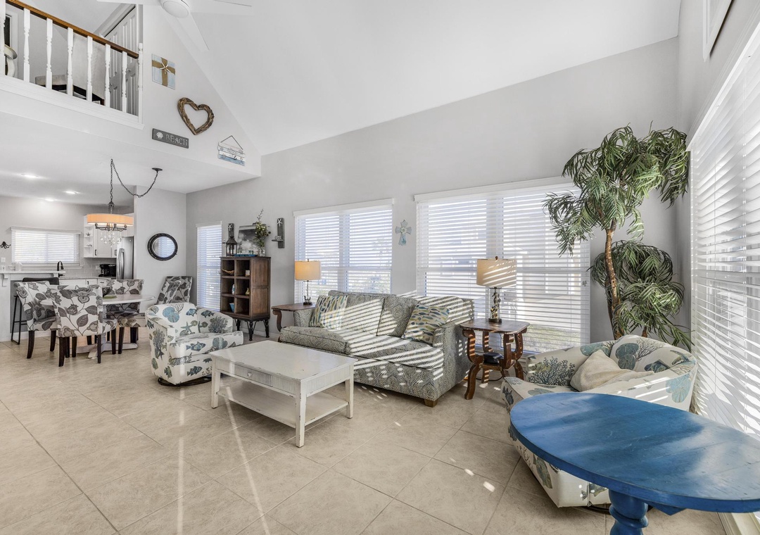 Comfortable living room seating with a sleeper sofa