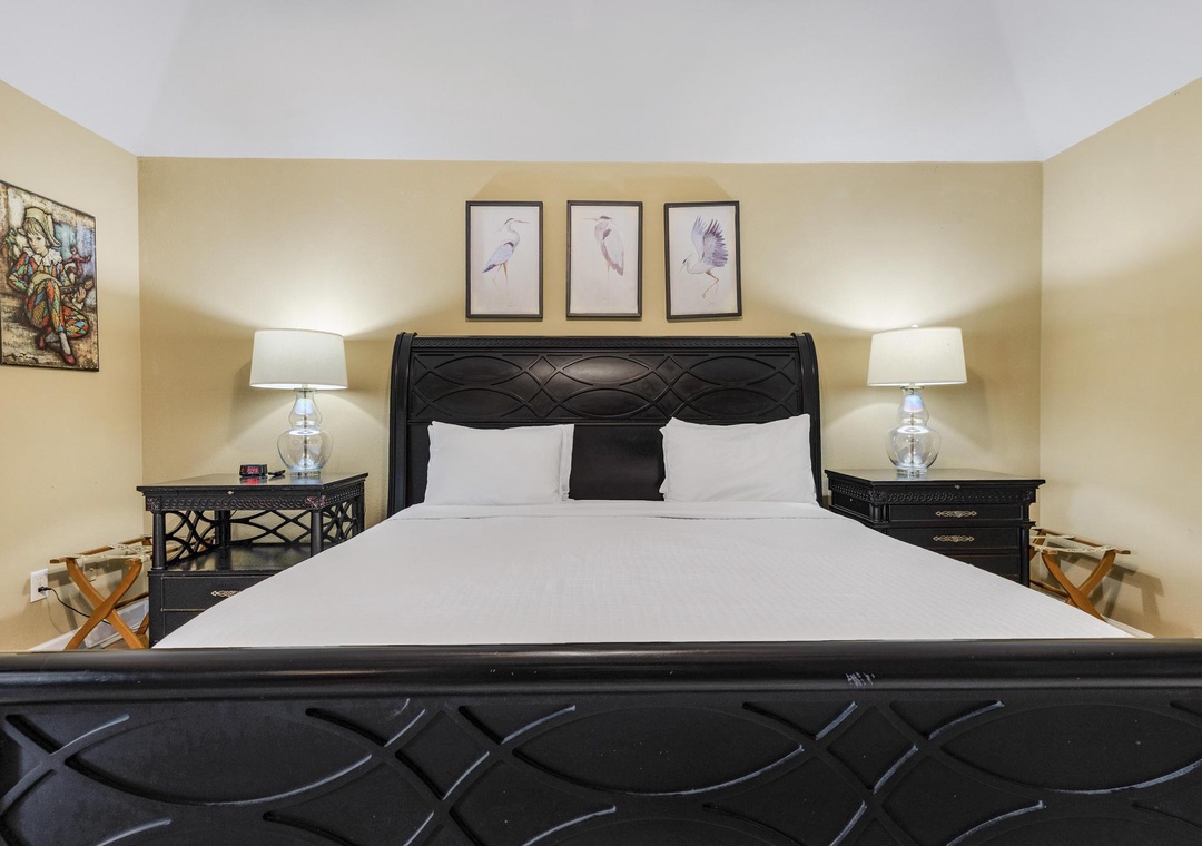 Primary bedroom with king bed