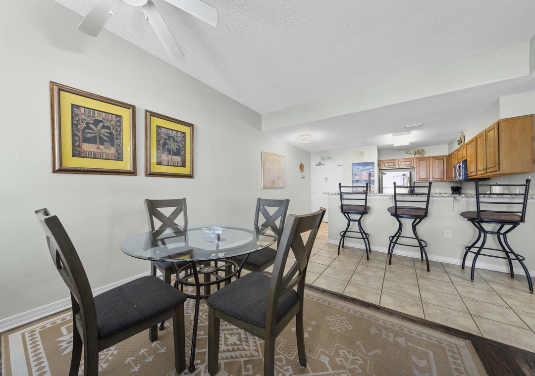Enjoy a meal at the dining table