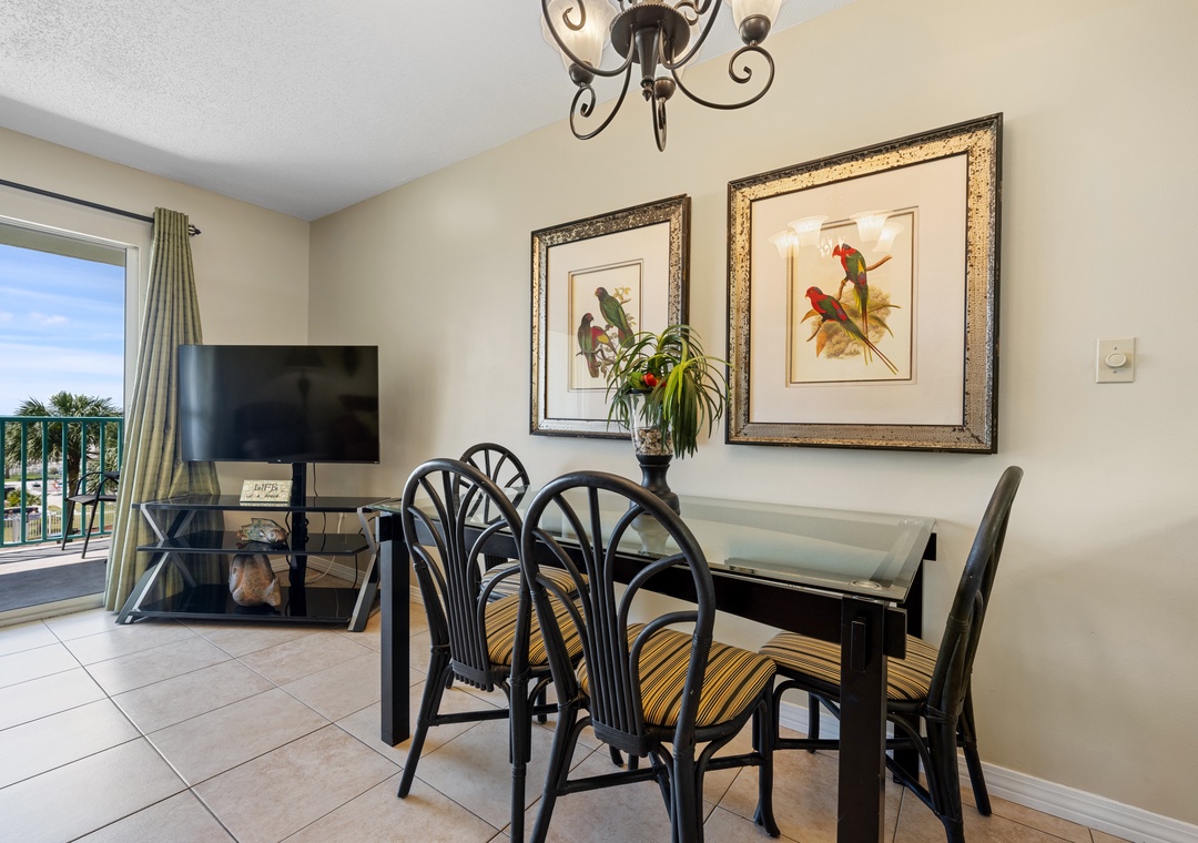 Dining table with seating for four