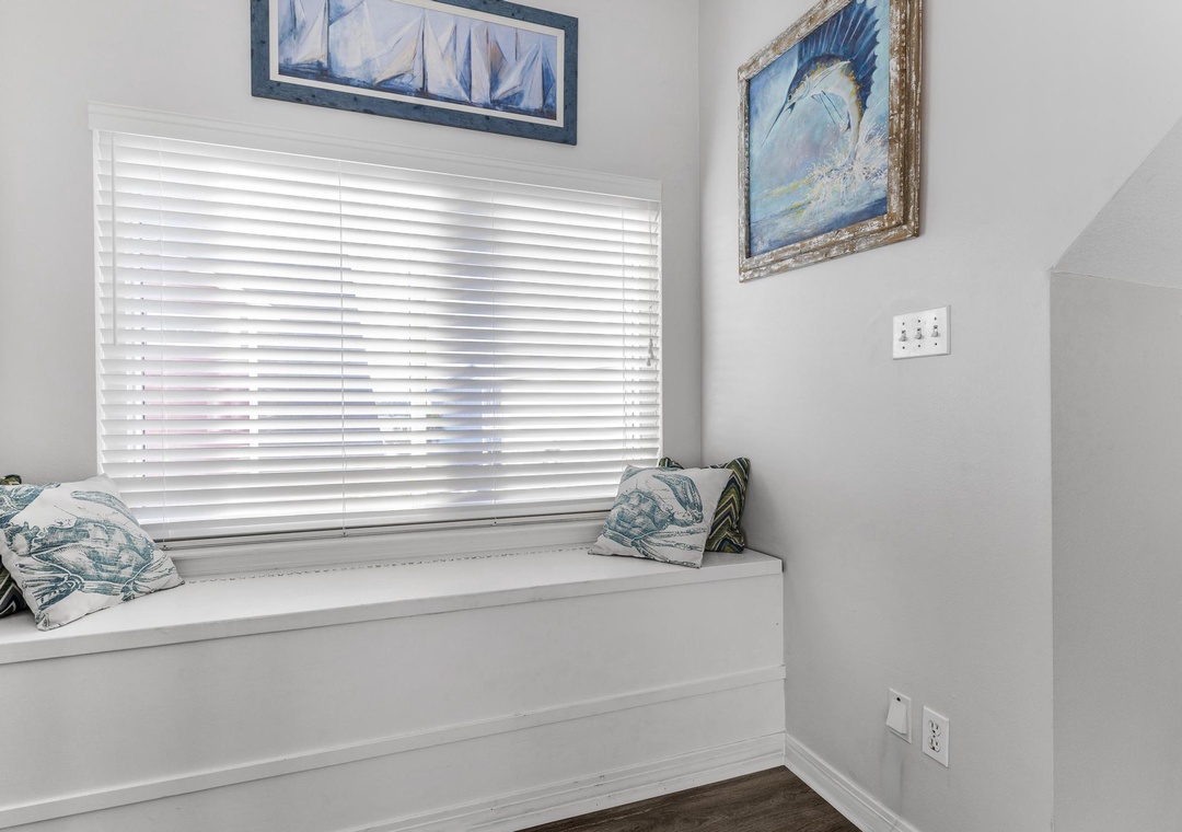 Bench on the stair landing