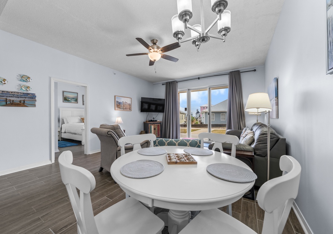 Dining table with seating for four