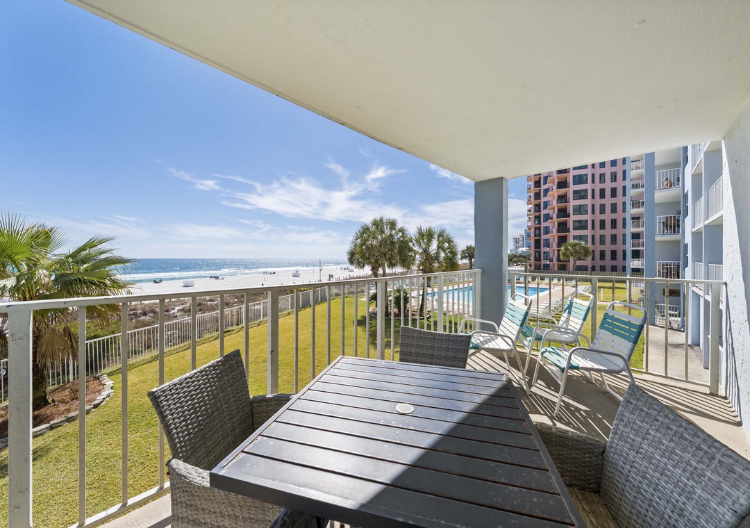 Dine al fresco on the private balcony