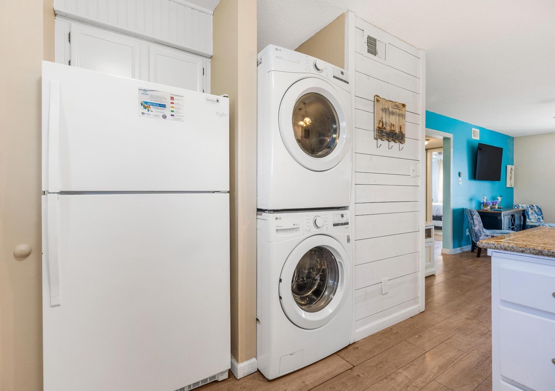 Stacked washer and dryer
