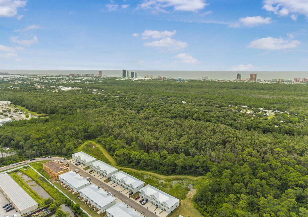 Aerial view of Lost Bay Townhomes