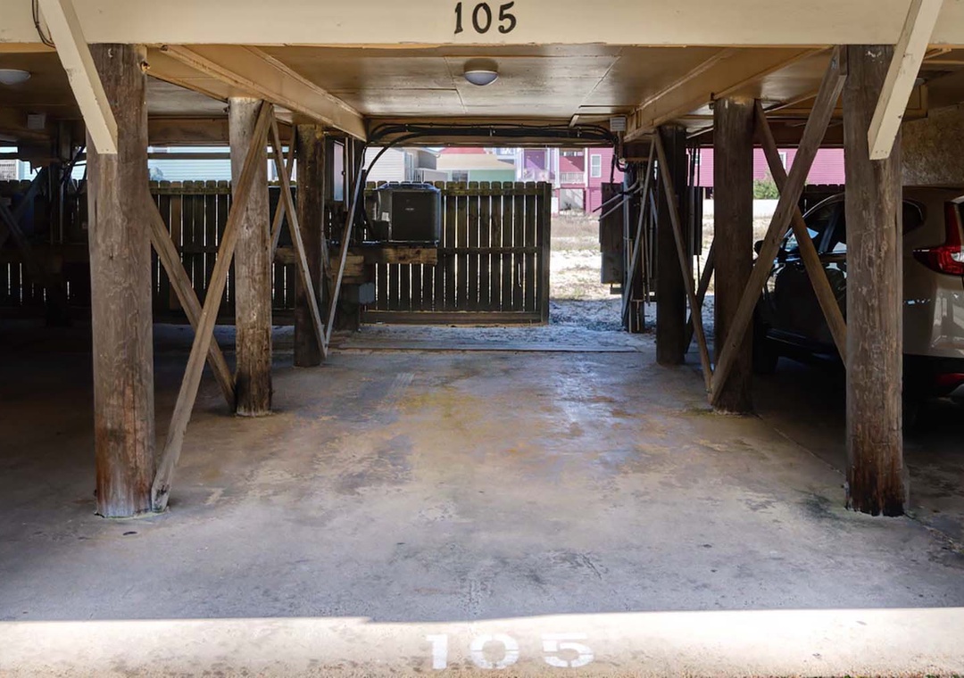 Covered parking for two vehicles