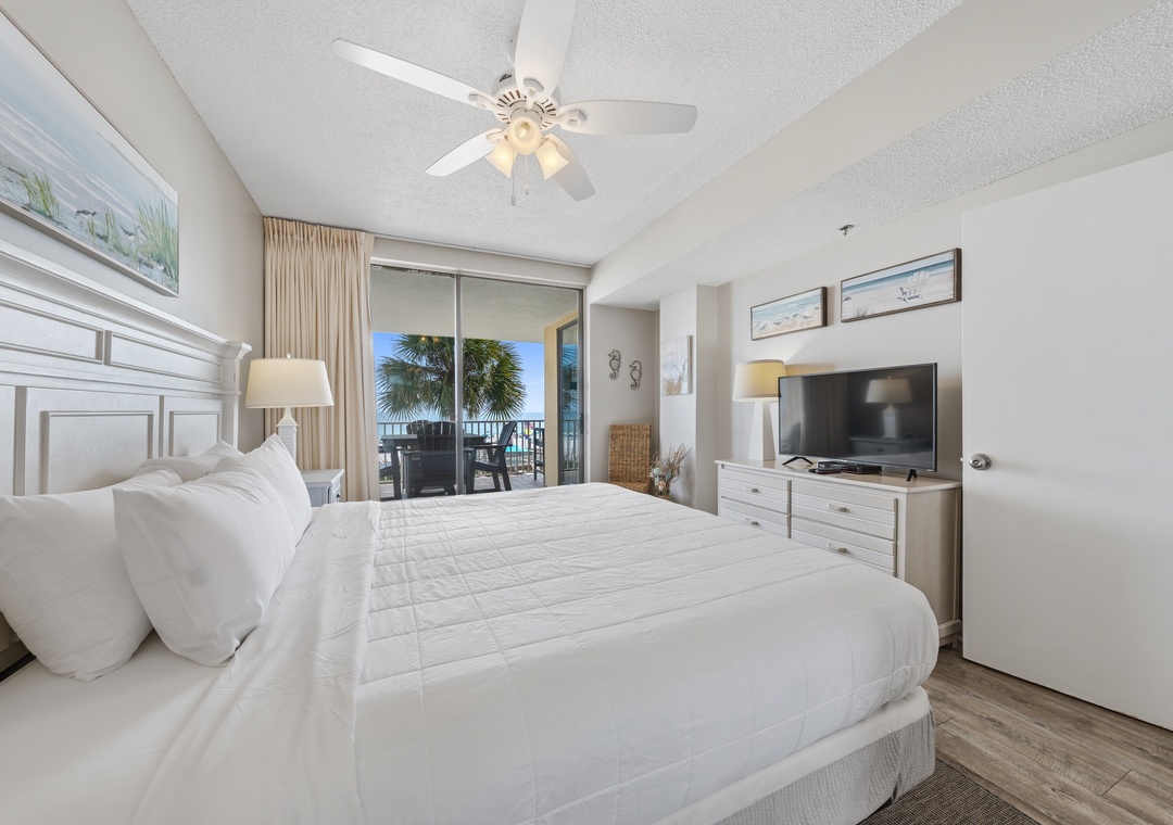 Enjoy a movie on the primary bedroom TV