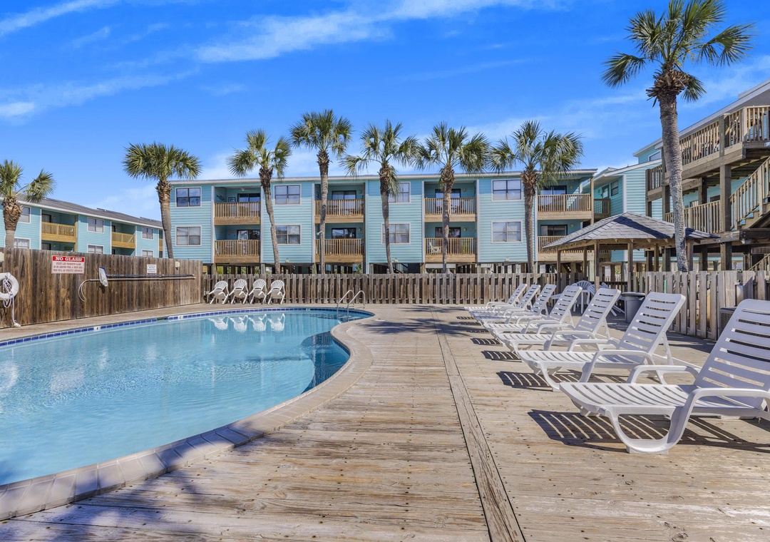 Pool deck with lounge seating