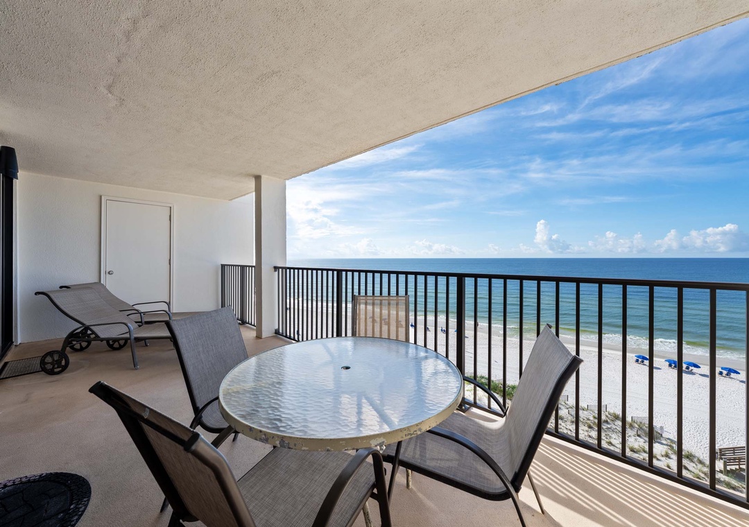 Dine al fresco on the private balcony