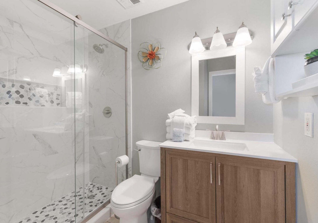Primary bathroom with walk-in shower