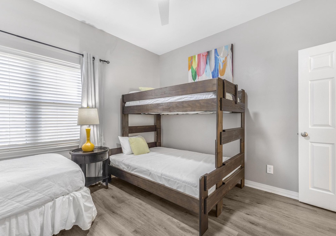 Guest bedroom 2 with twin over full bunk bed