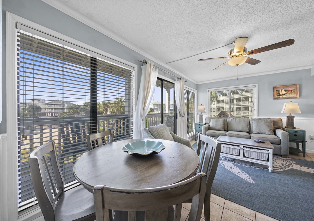 Dining table with seating for four