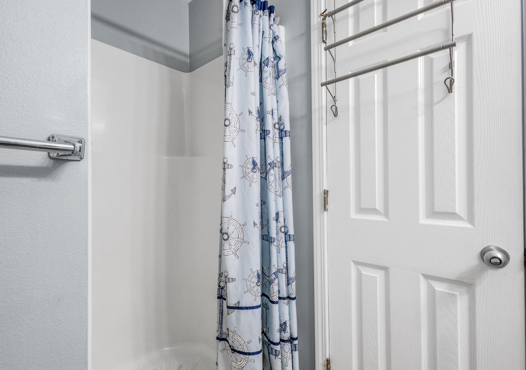 Guest bathroom walk-in shower