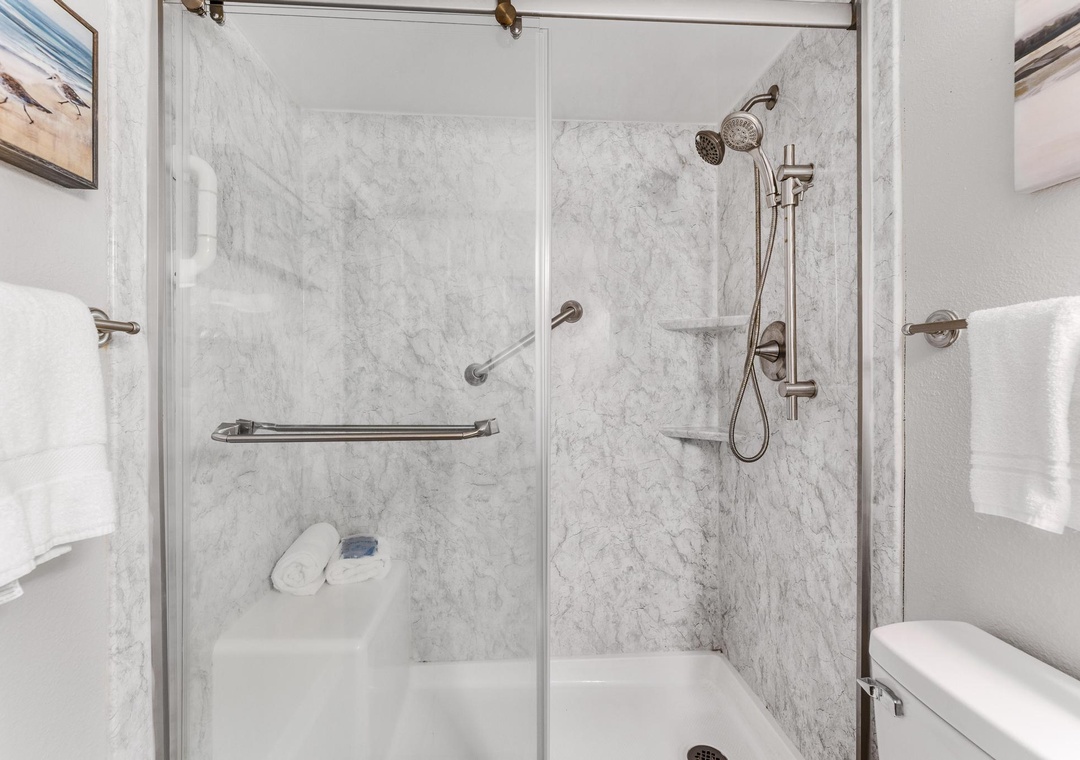 Primary bathroom with walk-in shower