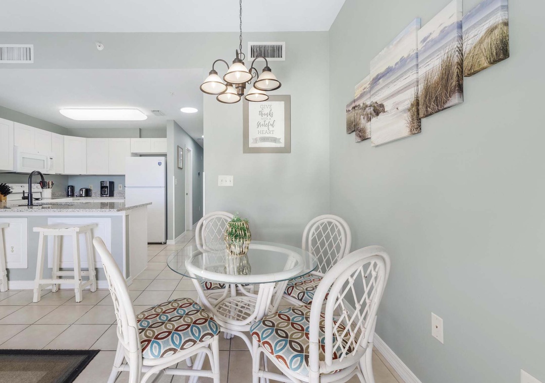 Dining table with seating for four