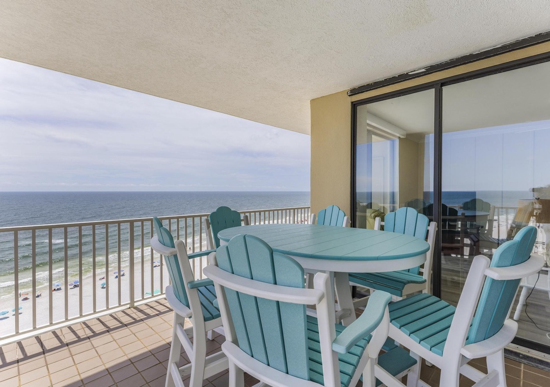 Dine al fresco on the private balcony