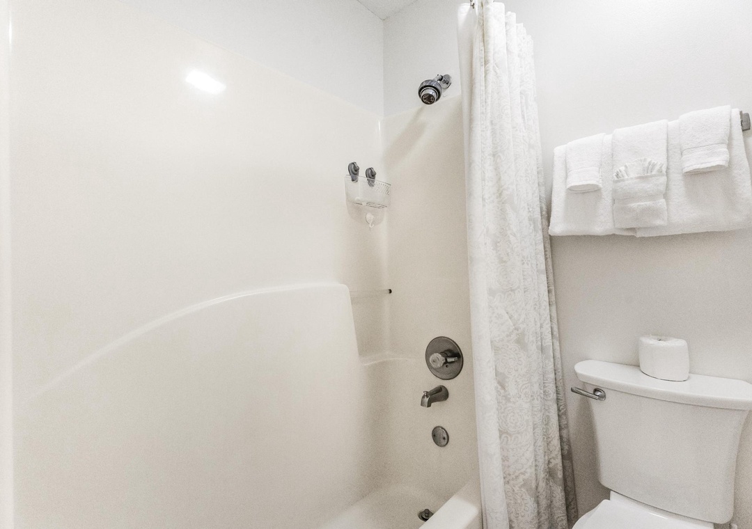 Primary bathroom with shower/tub combo
