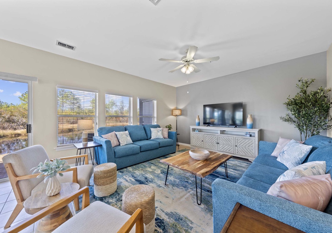 Living room with flat-screen TV