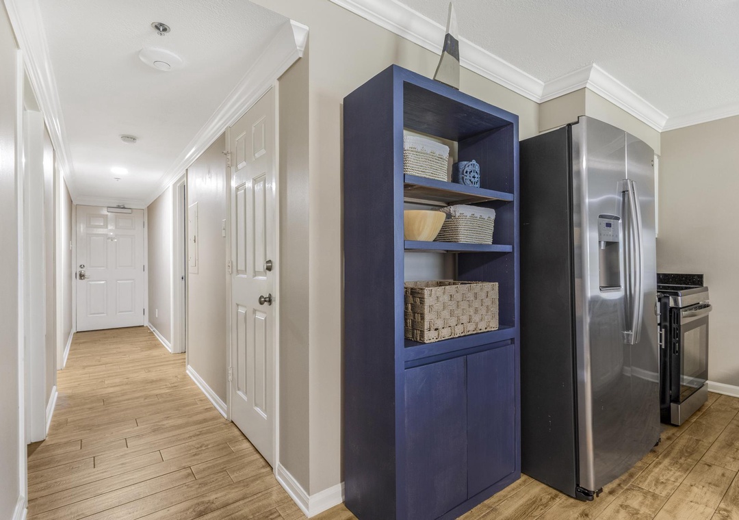 Kitchen leading to hallway