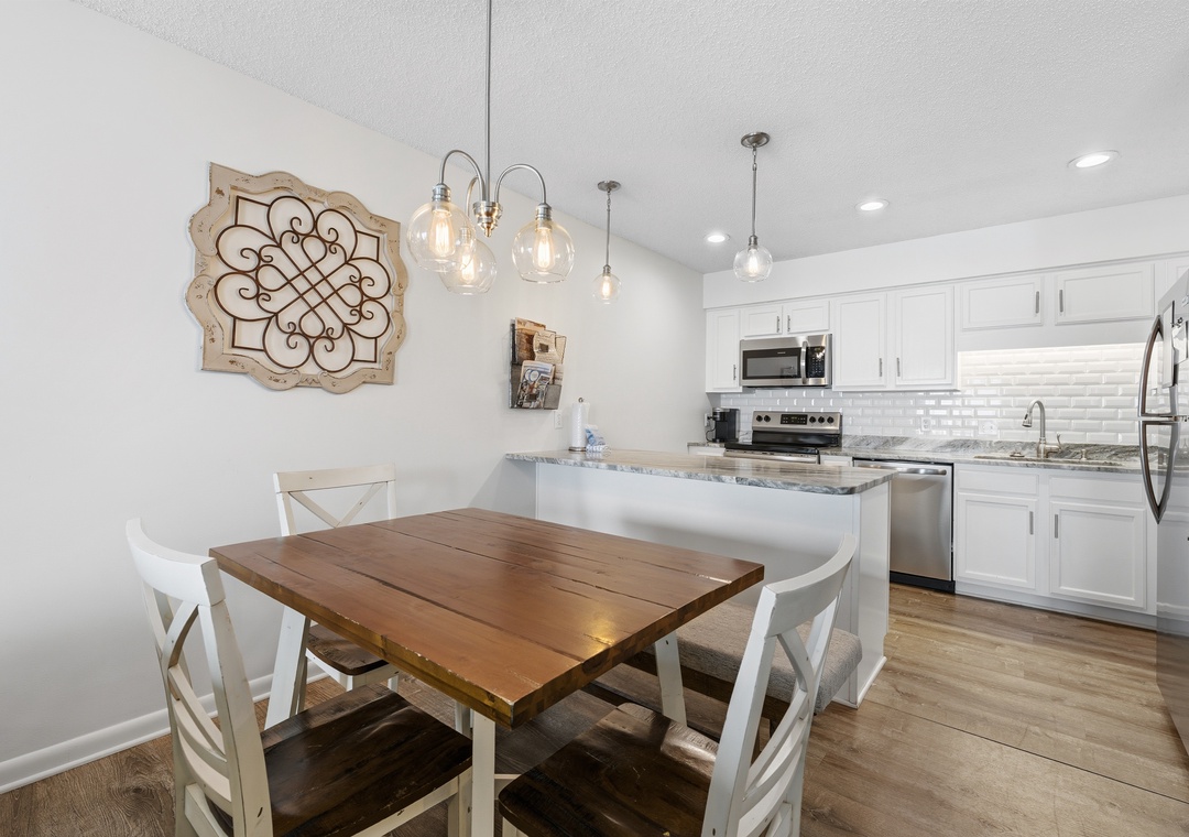 Dining and kitchen space